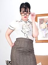Librarian Tanya, prim or slutty, in nylons and heels?